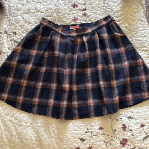 Blue, Orange, and White Plaid Mini Skirt- Modcloth - Picture 2 of 8